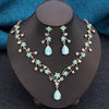 Elegant Collar 2 Pcs Sets Flower Necklace and Earrings for Women Jewelry Set Bridal Wedding Choker Necklace Set - Image 15