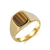 Vintage Stainless Steel Tigers Eye Balck Stone Signet Ring for Men - Image 8
