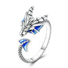 Silver Open Rings For Woman Iris Flower Cherry Feather Dog Horse Adjustable Cocktail Rings Party Jewelry - Image 35
