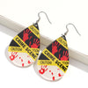 Halloween Crime Scene Square Acrylic Earrings for Women Gothic Blood Palm Skull Drop Earring Horrible Party Jewelry Gifts - Image 12