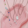 4Pcs/Set Cross Colorful Crystal Necklaces For Women Simple Gold Silver Color Y-Shaped Pendant Necklace Set Christian Jewelry - Image 13