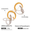 Two Tone Irregular Line Earrings Gold Color Plated Stainless Steel Wrapped Hollow Earrings Women's Jewelry - Image 7