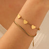 316L Stainless Steel Double-Layer Chain Heart Beads Bracelet Women Romantic Jewelry Gifts - Image 2