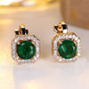Crystal Round Stone Clip Earrings For Women Rose Gold Silver Color White Green Blue Zircon Jewelry Simple Gifts - Image 8