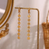 Gold Plated Snowflake Long Tassel Hoop Earrings 316L Stainless Steel Jewelry For Women Everyday Wear - Image 5