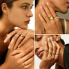 Gold Plated Ring for Women Men Thick Thin Pinky Thumb Ring Wedding Band Ring Plain Domed Comfort Fit Size 6 -10 - Image 3