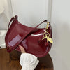 Women's PU Leather Handbag Versatile Color Cherry Pendant Shoulder Bag Casual Commuting Bag Underarm Bag - Image 9