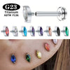 1Pcs Titanium Piercing CZ Gem Internally Threaded Labret Monroe Lip Ring Tragus Nail Helix Earring Stud 16G Body Jewelry - Image 1