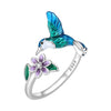 Miseff Silver Ring Cute Panda Whale Hummingbird Dragonfly Adjustable Open Ring Jewelry Gifts - Image 11