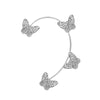 Silver Plated Metal Butterfly Ear Clips Without Piercing For Women Sparkling Zircon Ear Cuff Clip Earrings Wedding Jewelry - Image 6