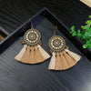 Vintage Ethnic Bohemian Drop Dangle Earrings For Women Wooden Tassel Pearl Beaded Geometric Leaf Flower Round Boho Earrings - Image 7
