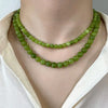 Green Stone Round Beads Necklace French Jewelry For Girls Women's Sexy Collarbone Chain Accessories - Image 4