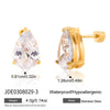 Round Heart Water Drop Oval Zircon Stud Earrings For Women Gold Plated Stainless Steel Earrings Jewelry - Image 7