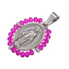 Virgin Mary Pendant Necklace with Colorful Beaded Stainless Steel Chain - Image 16
