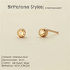Stainless Steel Birthstone Earrings Pierced Gold Push-Pull Earrings Simple Ladies Holiday Party Gifts - Image 15