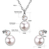 Purple Cubic Zirconia Imitaiton Pearl Pendants Earring Sets For Women Stainless Steel Chain Necklace Jewelry Sets - Image 23