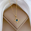 Zircon Blue Starry Sky Sun Pendant Necklace For Women Men Stainless Steel Planet Sun Flower Choker Aesthetic Jewelry - Image 1