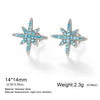 Shinny Clear Zircon North Star Stud Earring Stainless Steel Gold Color Women's Earrings Jewelry Gift - Image 10