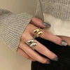 Chunky Adjustable Water Droplet Rings Handmade High Polished Thumb Band Statement Ring for Women Girl Opening Ring - Image 5