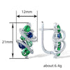 Green/Blue Cubic Zirconia Hoop Earrings for Women Temperament Elegant Bridal Wedding Party Earrings Jewelry - Image 5
