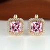 Square Stone Green Zircon Hoop Earrings Cute Female Crystal Birthstone Earrings Boho Gold Color Small Earrings For Women Jewelry - Image 8