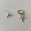 Silver Color Cross Zircon Pendant Earrings for Women Men Punk Hip Hop Piercing Personality Earrings Party Jewelry - Image 9