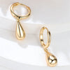 Charm Female Big Water Drop Hoop Earring Yellow Gold Color Earrings For Women Simple Metal Wedding Jewelry - Image 4