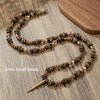 1PC Men's Retro Ethnic Style Africa Stone Necklace for Men Hippie Bohemia Long Beaded Necklace Man Tribal Jewelry Collar Hombre - Image 8