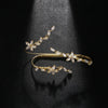 New Luxury CZ Zircon Flower Plam Bracelet Link Finger Ring One Piece Bangle Popular Jewelry New Trendy Handlets for Women