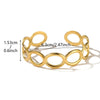 Circular Hollow-Out Cuff Bracelet, Gold Color Stainless Steel Wide Bangle for Women, Jewelry Unique Gift - Image 3