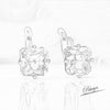 Pataya Square Zircon Earrings For Women Rose Gold Color Party Earrings Jewelry - Image 6