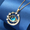 Blue Starry Sky Planet Pendant Necklace Light Zircon Stars And Moon Clavicle Chain Necklace Jewelry Gift - Image 1