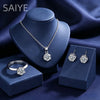 Silver Jewelry Set for Women Necklace Earrings Ring Set, Bridal Wedding Jewelry Gift - Image 1