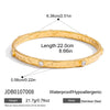 Classic Minimalist Gold Color Plated Inlay Zircon Hammer Patterned Circular Bracelets Stainless Steel Jewelry Party - Image 9