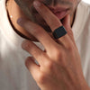 Square Signet Ring for Men Boys, Stainless Steel Finger Band Ring,Gothic Punk Rock Jewelry Gifts - Image 2