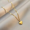 1pcs Gold-color Necklace Ms Simple Peach Heart Engraved Love Collarbone Chain Holiday Gifts - Image 7