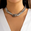 Exaggerated Chunky Twisted Snake Chain Necklace Women Sexy Vintage Clavicle Choker Grunge Neck Jewely Steampunk - Image 3