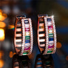 Charm Female Rainbow Zircon Stone Hoop Earrings Rose Gold Color Wedding Jewelry For Women - Image 2