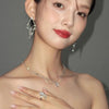 Silver Double-Deck Water Droplet Shape Women Choker Zircon Chain Necklace Jewelry Wedding Party Gift - Image 2