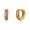 Stainless Steel Hoop Earrings with Multicolor Zircon Details - Image 21