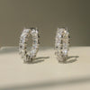 Princess Square Cubic Zirconia Hoop Earrings Ear Circle Earrings for Women Versatile Female Jewelry - Image 2