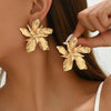 Vintage Irregular Half Flower Stud Earrings for Women Elegant Geometric Metal Petals Piercing Earring Party Jewelry Gifts - Image 7