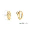 Silver Double Row Zircon Huggies Hoop Earrings for Women Statement Gold Party Jewelry Gift - Image 2