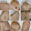 Colorful Bling Cubic Zirconia Pendant Stainless Steel Necklace Neck Chain Shiny Jewelry For Women Gift - Image 1