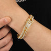 HipHop Men Women 13MM Prong Cuban Link Chain Bracelet Bling Iced Out 2 Row Rhinestone Paved Miami Rhombus Cuban Chain Jewelry - Image 3