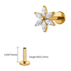Titanium 16G Marquise Flower CZ Labret Stud Helix Conch Cartilage Tragus Flat Back Piercing Body jewelry - Image 12