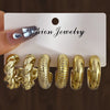 Chunky Gold-Tone Hoop Earring Set 6 Pairs - Image 15