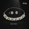 Elegant Boho Round Crystal Jewelry Set Piercing Wedding Gift for Bridal Bling Geometric Rhinestone Necklace Earring Set Party - Image 2
