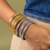 Gold Plated Stainless Steel Elastic Bracelet for Women Personality Hiphop Punk Cuff Party Jewelry - Image 1