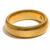 Stainless Steel Link Bangle with Rounded Profile in Gold-Tone or Silver-Tone - Image 11